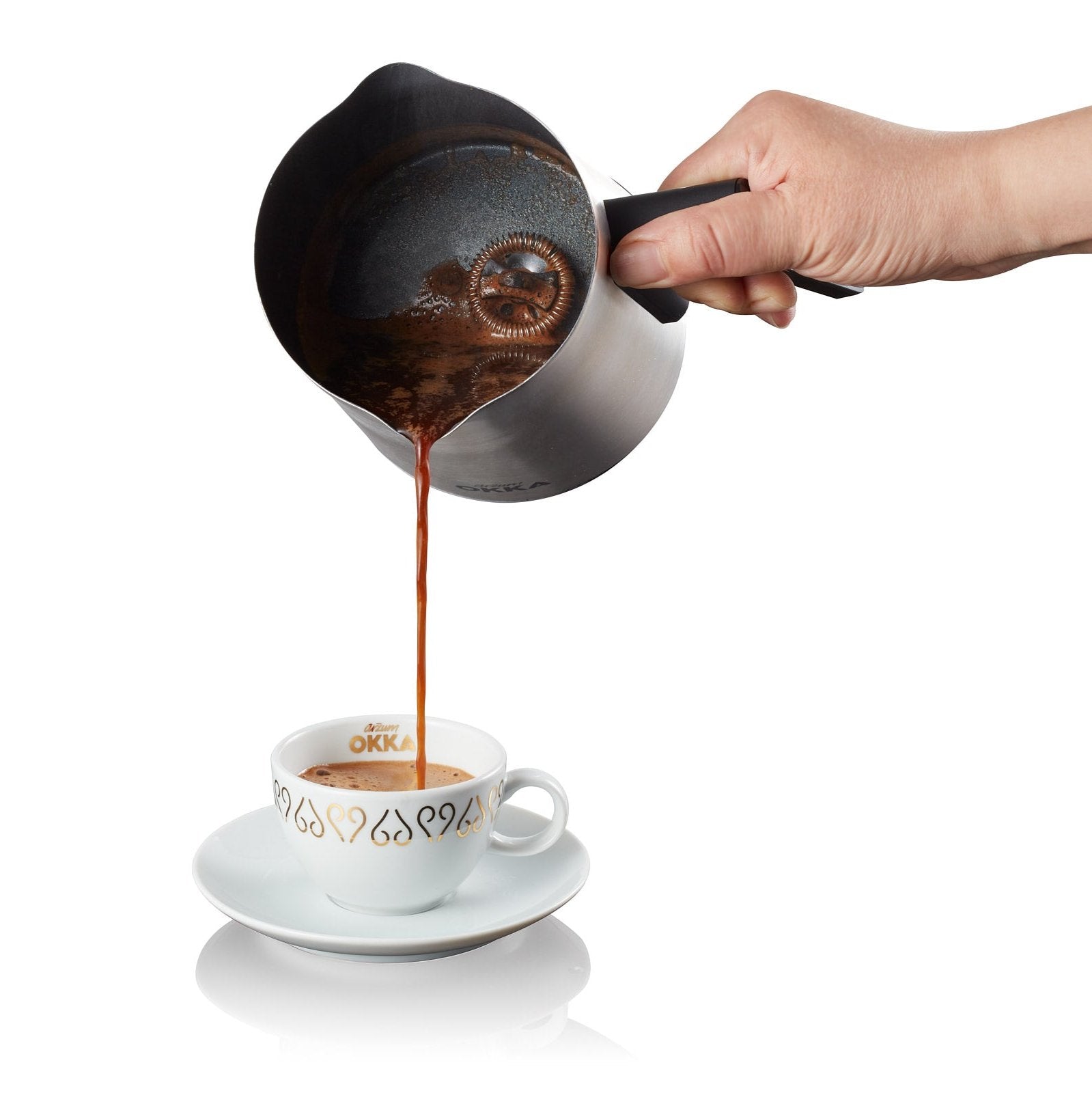 Arzum Okka Rich Automatic Turkish Coffee and Hot Beverage Maker, Velvetiser, Black/Chrome