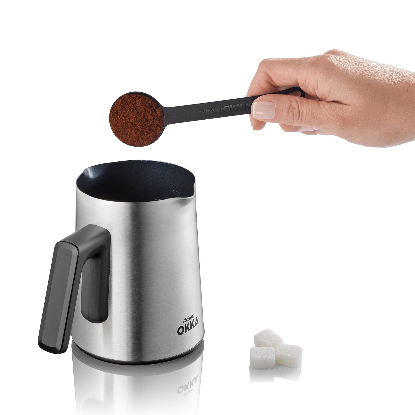 Arzum Okka Rich Automatic Turkish Coffee and Hot Beverage Maker, Velvetiser, Black/Chrome