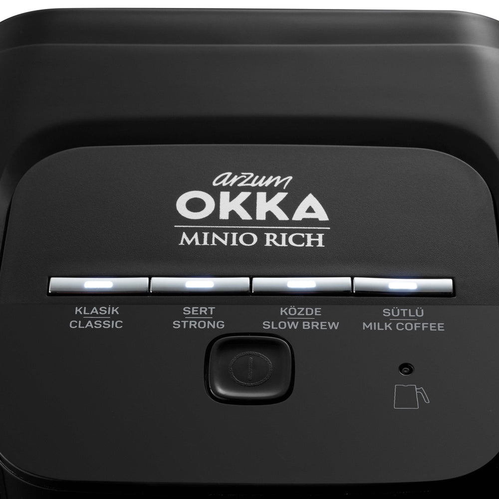 Arzum Okka Rich Automatic Turkish Coffee and Hot Beverage Maker, Velvetiser, Black/Chrome