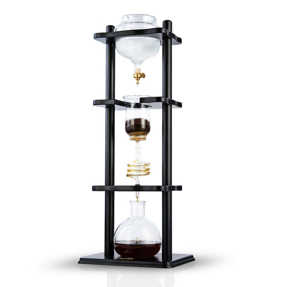 Yama 6-8 Cup Cold Brew Tower Straight Black Wood Frame (32oz)